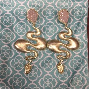 Kendra Scott Sydney Statement Earrings- Gold Drusy